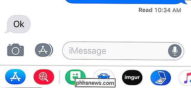 Jak skrýt ikony aplikace v dolní části aplikace iMessage pro iPhone