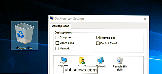 Het Prullenbakpictogram verbergen of verwijderen in Windows 7, 8 of 10