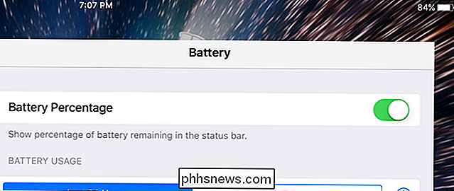 Hur man döljer eller visar batteriprocenten på iPhone eller iPad