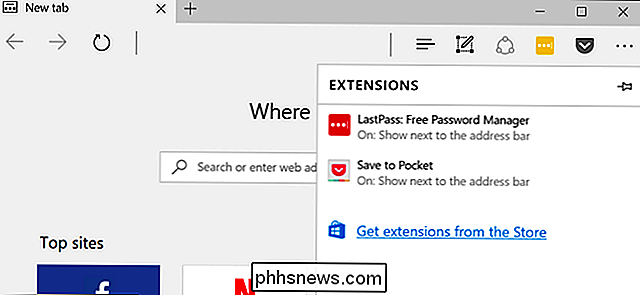 Installation des extensions dans Microsoft Edge