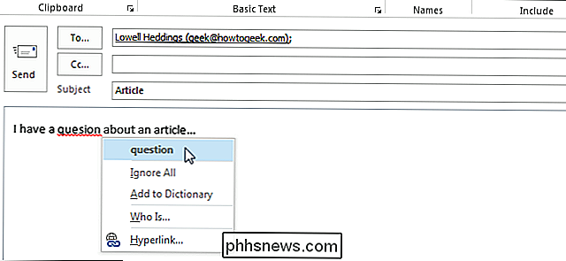 Comment limiter la vérification orthographique au dictionnaire principal uniquement dans Outlook