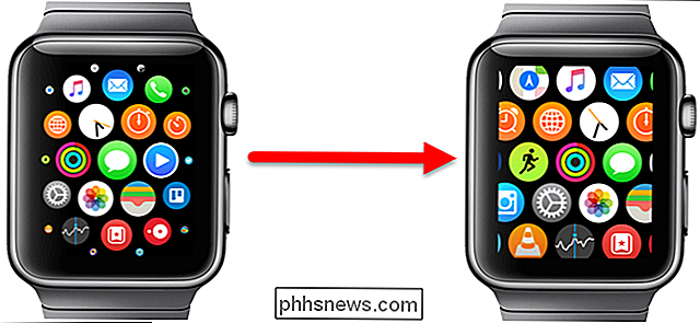 Hur man gör appikonen på Apple Watch-startskärmen Alla samma storlek