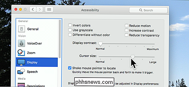Cómo hacer que el cursor del mouse sea más grande o más pequeño en su Mac