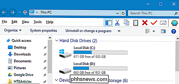 Hur man gör Windows 10: s File Explorer ser ut som Windows 7: s Utforskare för Windows