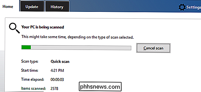 Windows Defender scannen op mogelijk ongewenste programma's