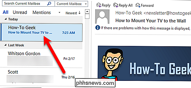 Comment marquer les messages comme lus dès que vous cliquez dessus dans Outlook