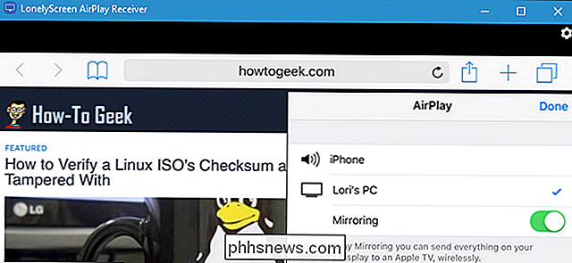 Het scherm van uw iPhone of iPad spiegelen op uw Windows-pc