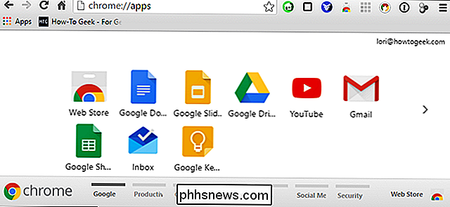 De apps organiseren op de Chrome Apps-pagina