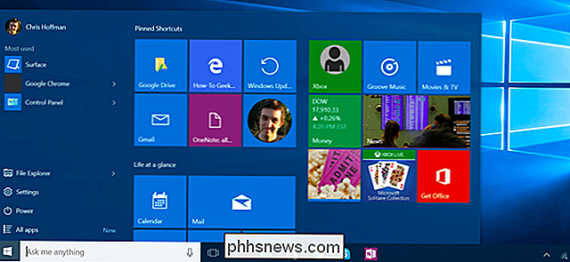 Sådan åbnes Pin-mapper, Websites, Indstillinger, Noter og mere til Startmenuen på Windows 10