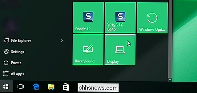 Sådan knytter du dine foretrukne indstillinger til startmenuen i Windows 10