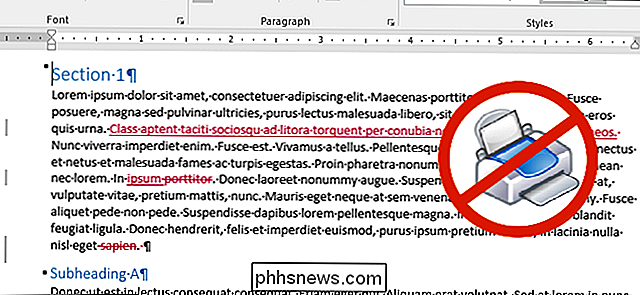 Come stampare un documento di Word senza i segni di modifica tracce