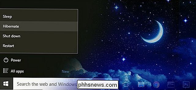 Hibernation opnieuw inschakelen in Windows 8 en 10