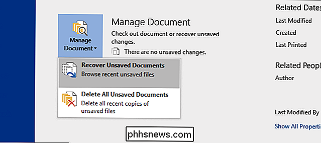 Wiederherstellen einer nicht gespeicherten Microsoft Office-Datei