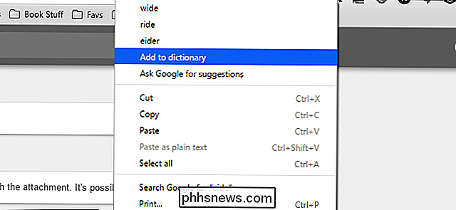 Come rimuovere una parola dal dizionario di Google Chrome Spelling