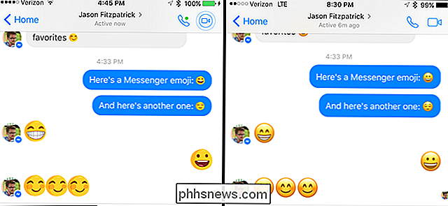 Sådan ændrer du Emoji i Facebook Messenger med iOS System Emoji