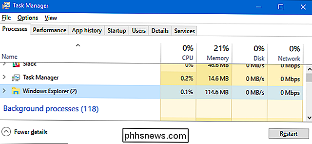 Procédure de redémarrage de Windows Explorer.exe (avec la barre des tâches et le menu Démarrer)