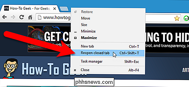 Recentelijk gesloten tabbladen herstellen in Chrome-instructie, Firefox, Opera, Internet Explorer en Microsoft Edge