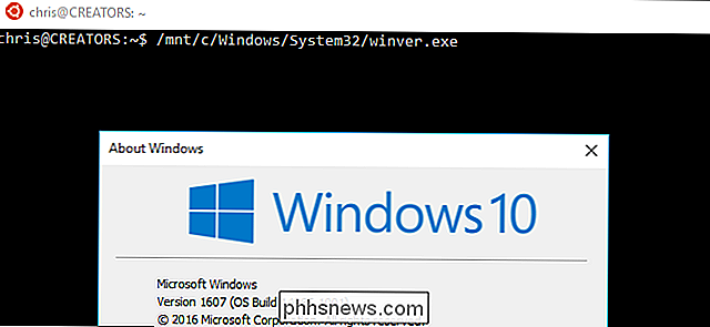 Exécution de programmes Windows à partir du shell Bash de Windows 10