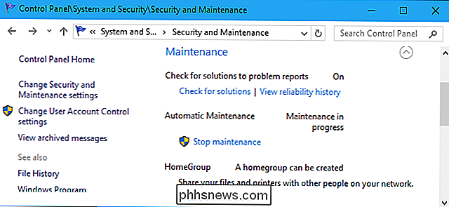 Procédure de planification de la maintenance automatique sous Windows 10 (et ce qu'elle fait)