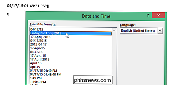 Cómo establecer los formatos predeterminados de fecha y hora cortos y largos utilizados en Word