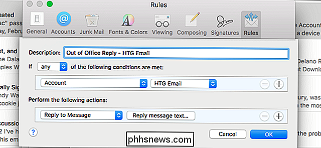 Sådan konfigureres du en out of office Svar i Apple Mail for Mac