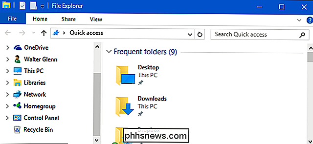 So zeigen Sie die Systemsteuerung und den Papierkorb im Windows-Datei-Explorer an Navigationsbereich