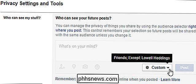 Come mostrare o nascondere i post di Facebook per alcune persone