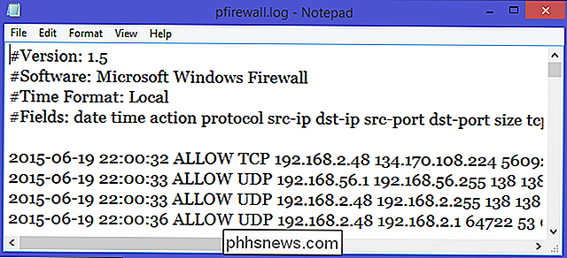 Como rastrear a atividade do firewall com o log do Firewall do Windows