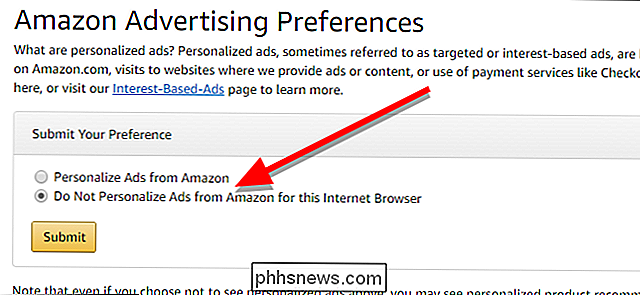 Jak vypnout personalizované reklamy Amazonu po celém webu