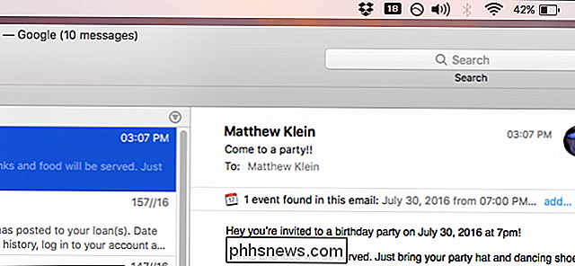 Contact- en gebeurtenissuggesties uitschakelen in Apple Mail