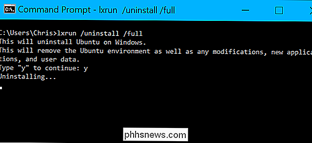 Cómo desinstalar (o reinstalar) Ubuntu Bash Shell de Ubuntu 10