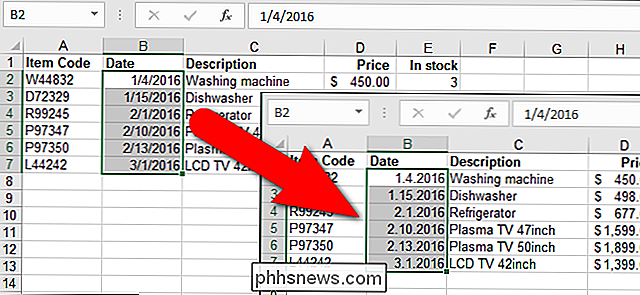 Verwendung von Perioden in Daten in Excel