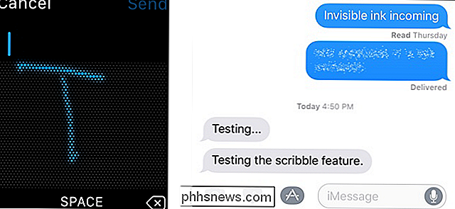 Použití nástroje Scribble pro psaní zpráv na vašem Apple Watch