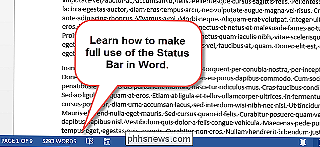 Verwenden der Statusleiste in Word