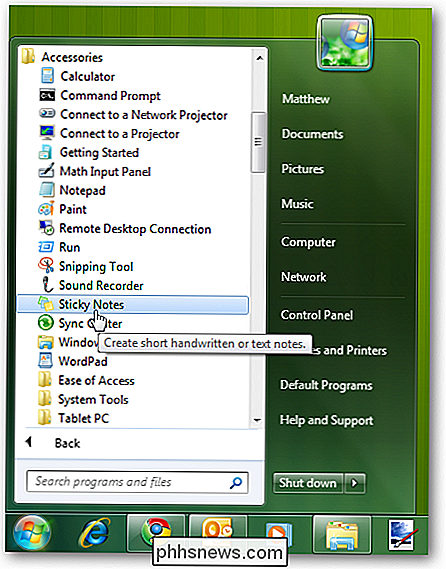 Sådan bruger du Windows 7's klistermærker
