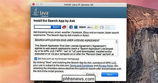 Java en OS X es empaquetar Crapware, esto es cómo hacerlo detener