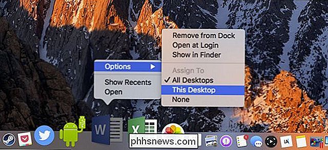 Ladda applikationer på specifika skrivbord i OS X för att hjälpa till att minska fönsterkretsen