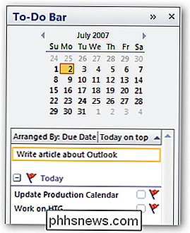 Crear citas rápidamente desde tareas con la barra de tareas pendientes de Outlook 2007