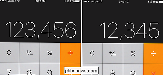 Snabbt radera siffror i iOS-kalkylator med en svep