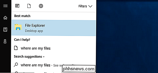 Tre måter å raskt søke på datamaskinens filer på Windows 10