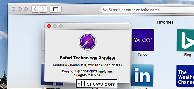 Prøv nye Safari-funktioner tidligt med Safari-teknologi Preview