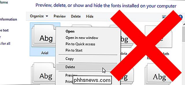 Disinstallazione dei font Probabilmente non accelera il tuo PC o Mac