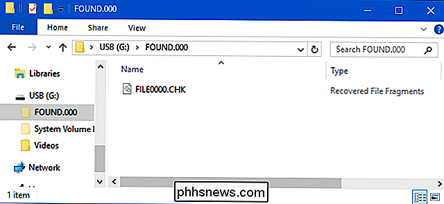 Que sont le dossier FOUND.000 et le fichier FILE0000.CHK sous Windows?