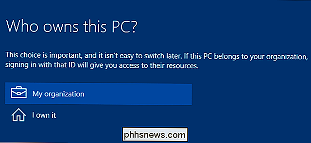 O que significa “Quem possui este computador?” Significa na configuração do Windows 10?