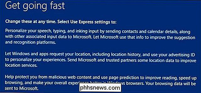 Was ist der Unterschied zwischen Express- oder benutzerdefiniertem Setup von Windows 10?