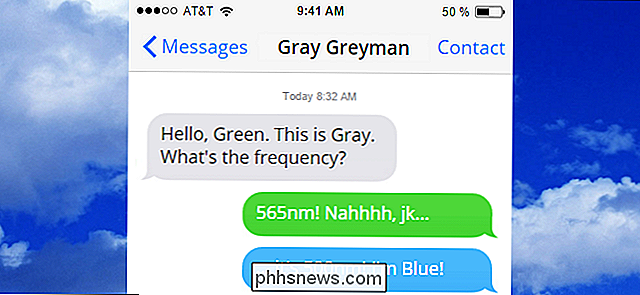 Hvorfor er nogle iMessages Green og Some Blue på min iPhone?