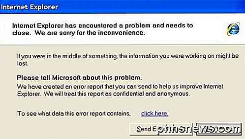 Wie zu beheben, Internet Explorer hat ein Problem festgestellt und muss geschlossen werden