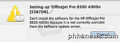 Fix "Kan ikke installere softwaren til printeren" på OS X