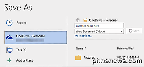Lagre MS Office-filer til lokal PC i stedet for OneDrive