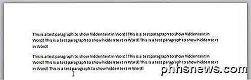 Ocultar texto y mostrar texto oculto en Word